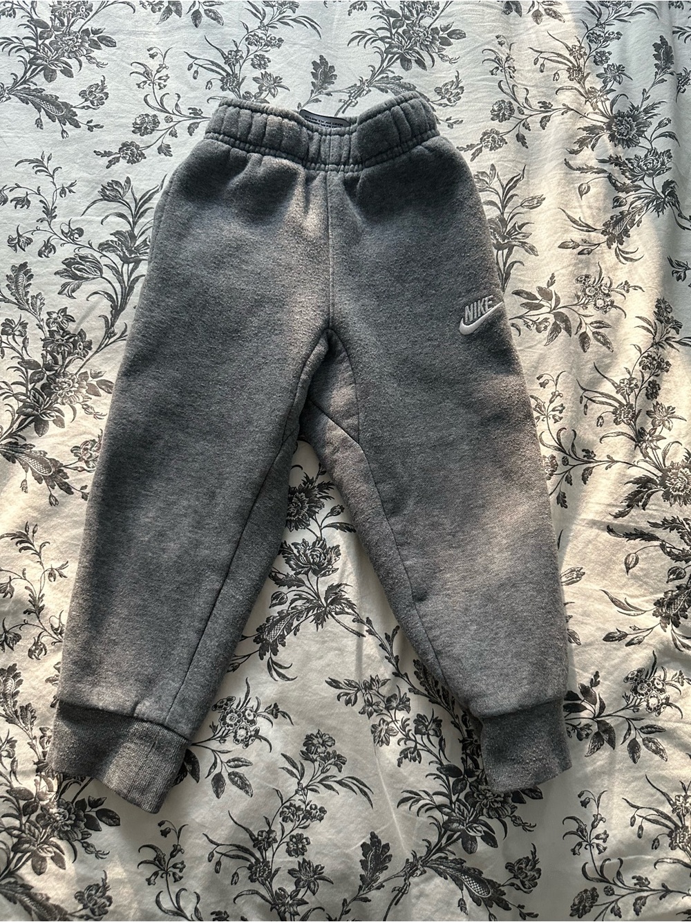 Nike Kids Charcoal Gray Fleece Joggers